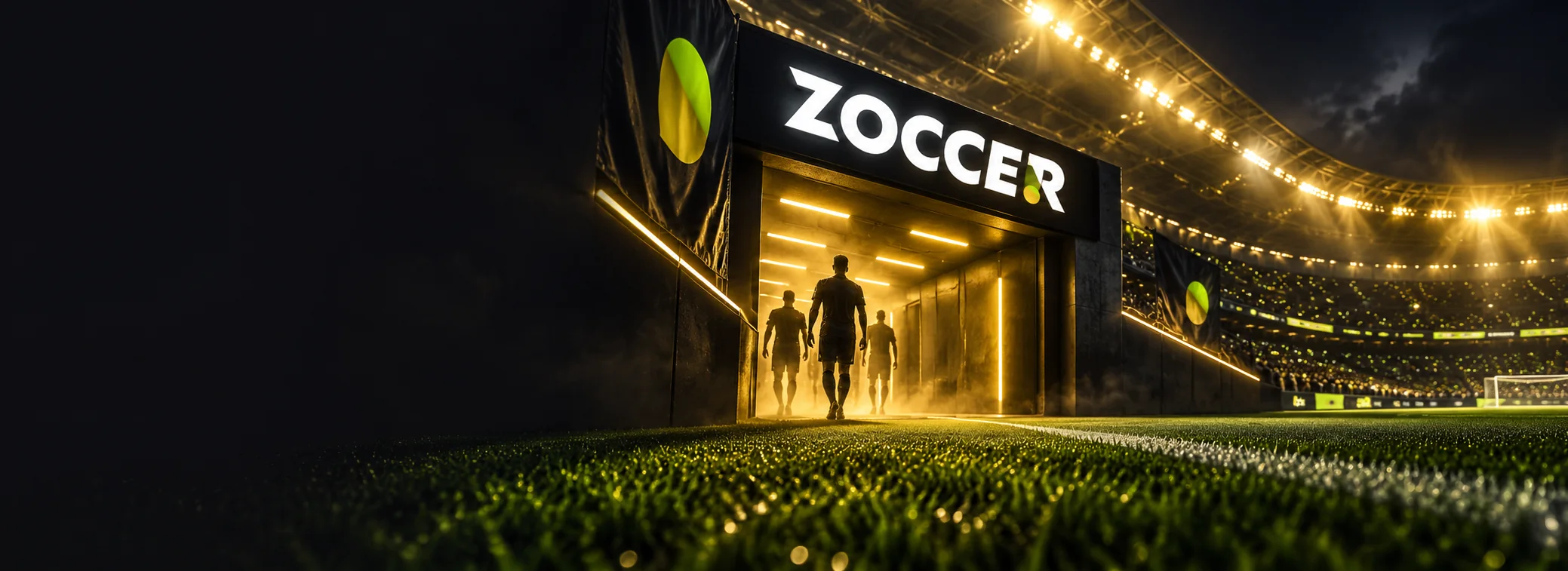 Zoccer Casino Deutschland Banner mit Fußballmotiv und Willkommensangebot 100 % bis 500 € plus 200 Freispiele